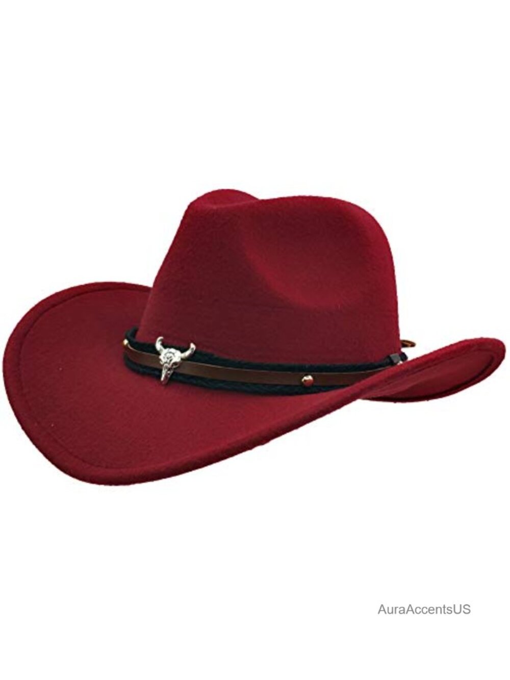 IFSUN Faux Felt Cowboy Hat Wide Brim Western Outback Unisex